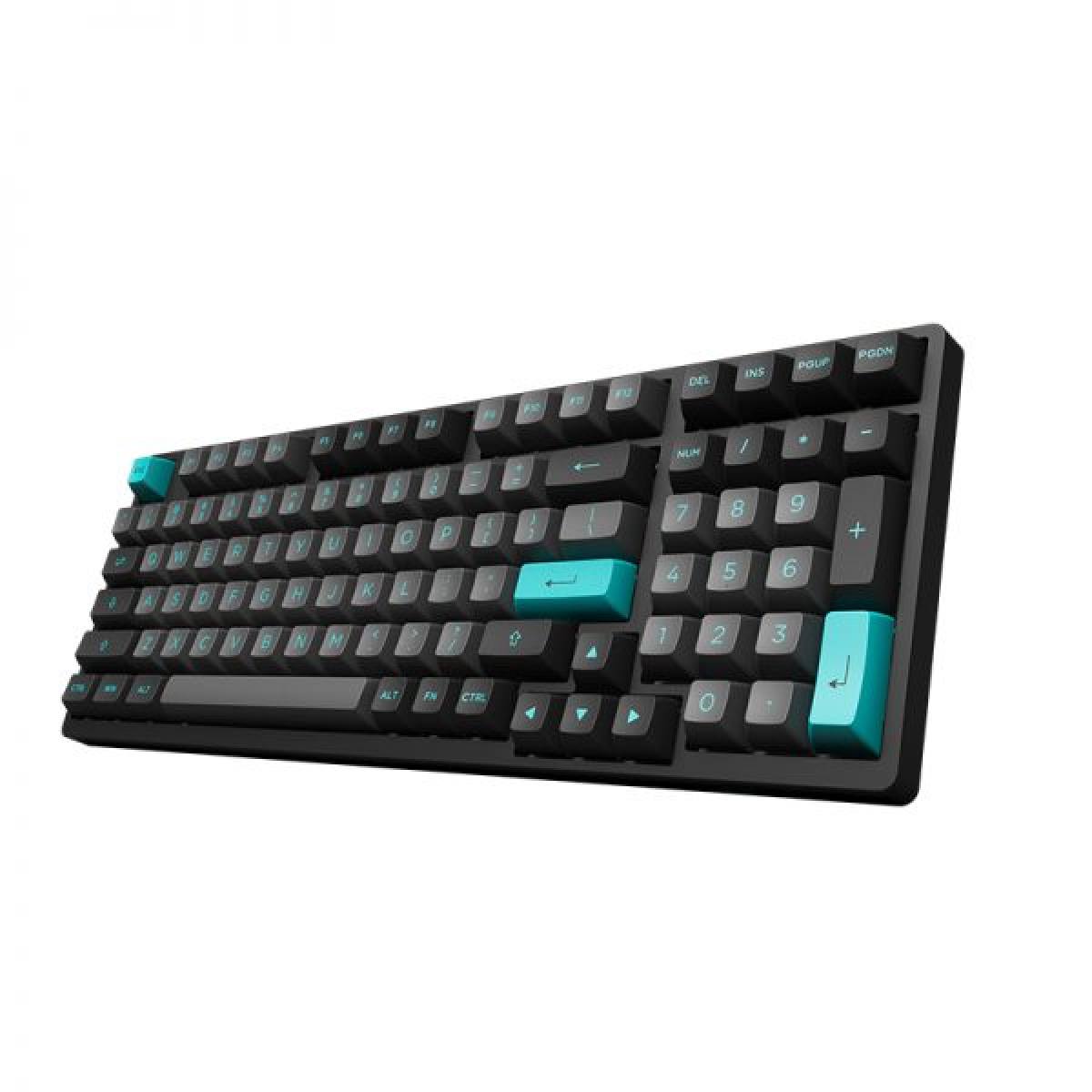 Bàn phím AKKO 3098B Black & Cyan (3 MODE / Hotswap / Foam tiêu âm / AKKO CS Jelly switch)