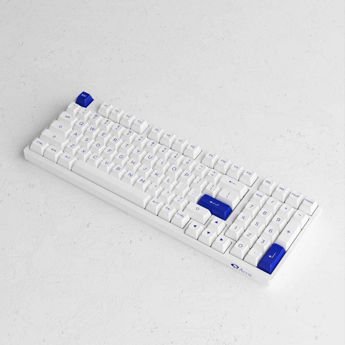 Bàn phím AKKO 3098B Blue on White | 3 MODE - Hotswap - AKKO CS Jelly switch