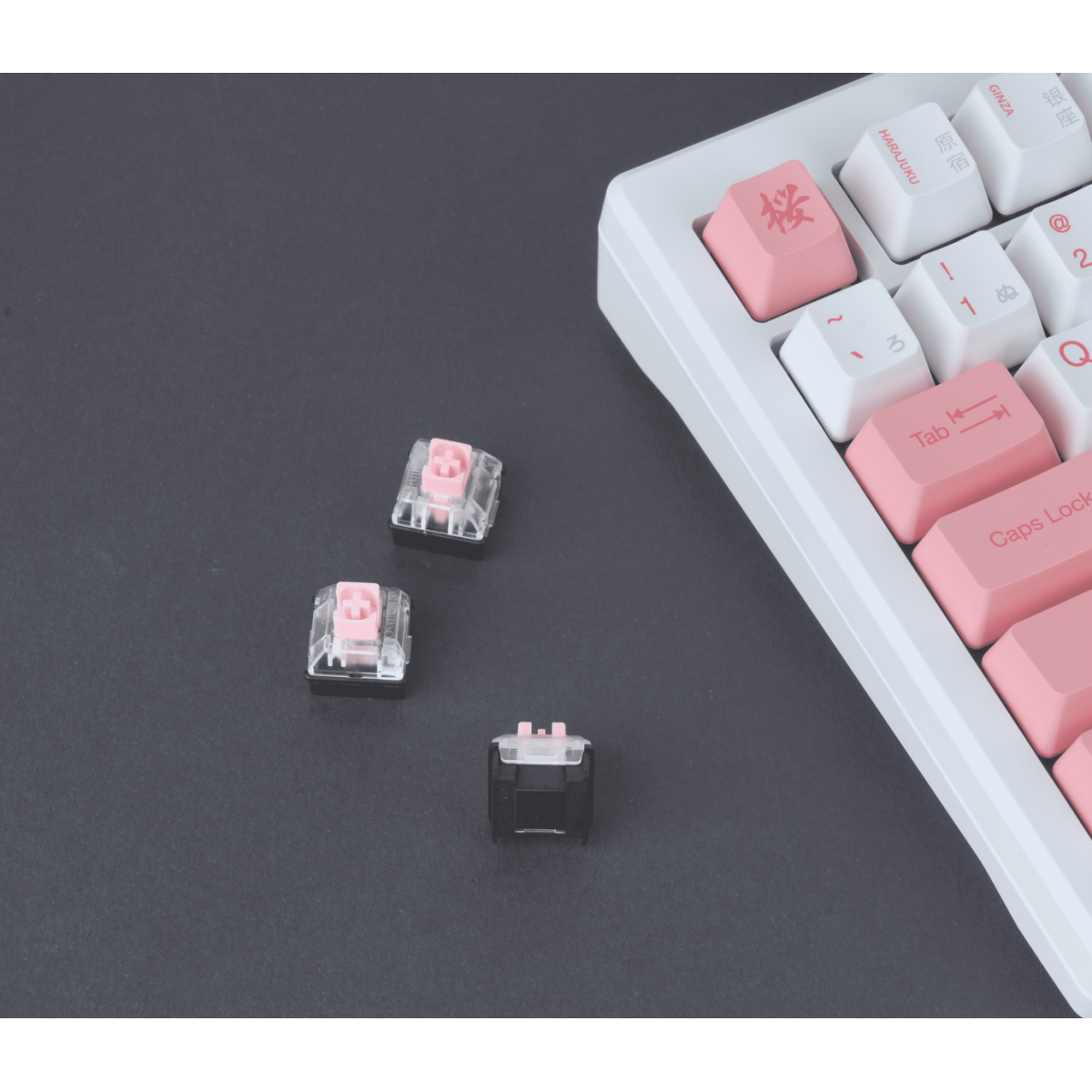 Bàn phím MOD007B HE PC Tokyo Sakura Pink | AKKO Cream Yellow Magnetic Switch