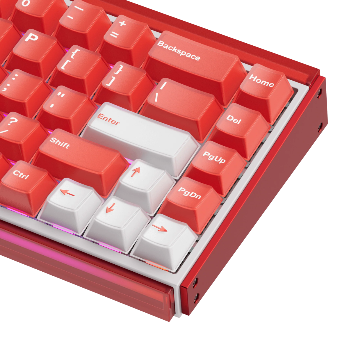 Bàn phím AKKO Ray68 Misty Red & White - HE AstroAim Magnetic Sw