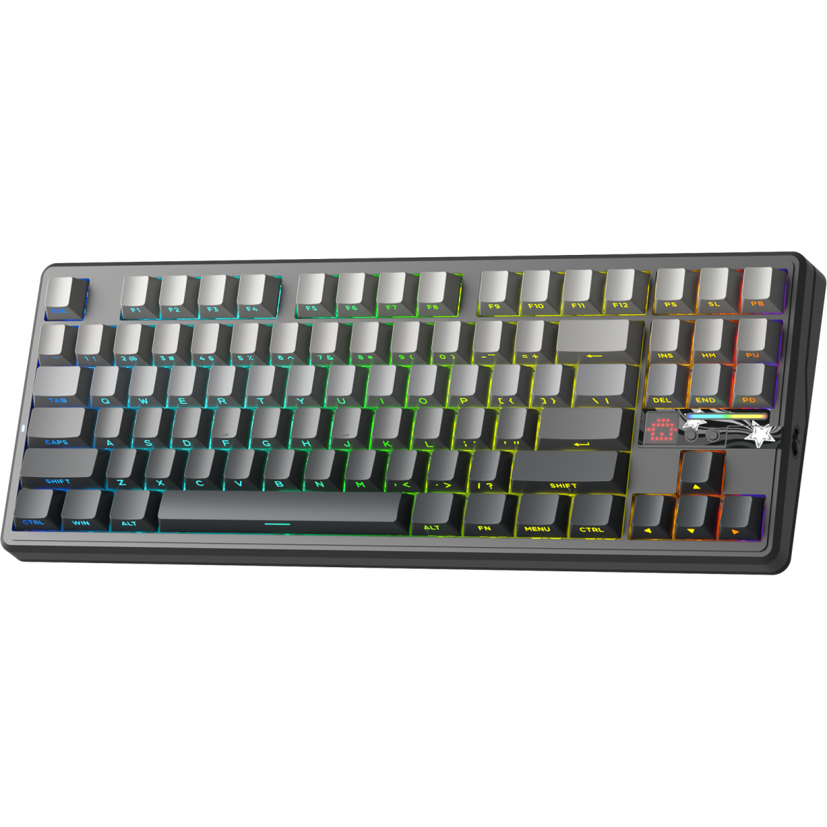 Bàn phím AULA F87 Pro V2 - Xám Đen Gradient
