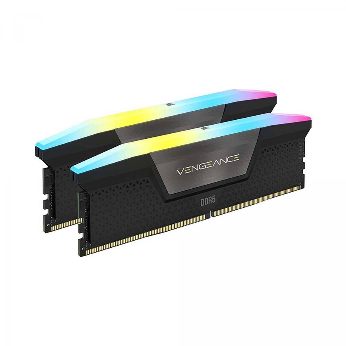 RAM Corsair VENGEANCE RGB Black Heatspreader DDR5, 5200MHz 32GB 2x16GB DIMM, RGB LED, 1.25V