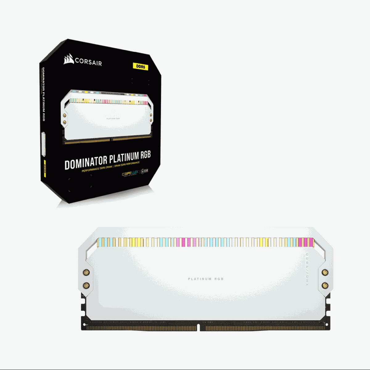 Corsair DOMINATOR PLATINUM RGB White DDR5, 5200MHz 64GB 2x32GB DIMM, RGB LED, C40, 1.25V