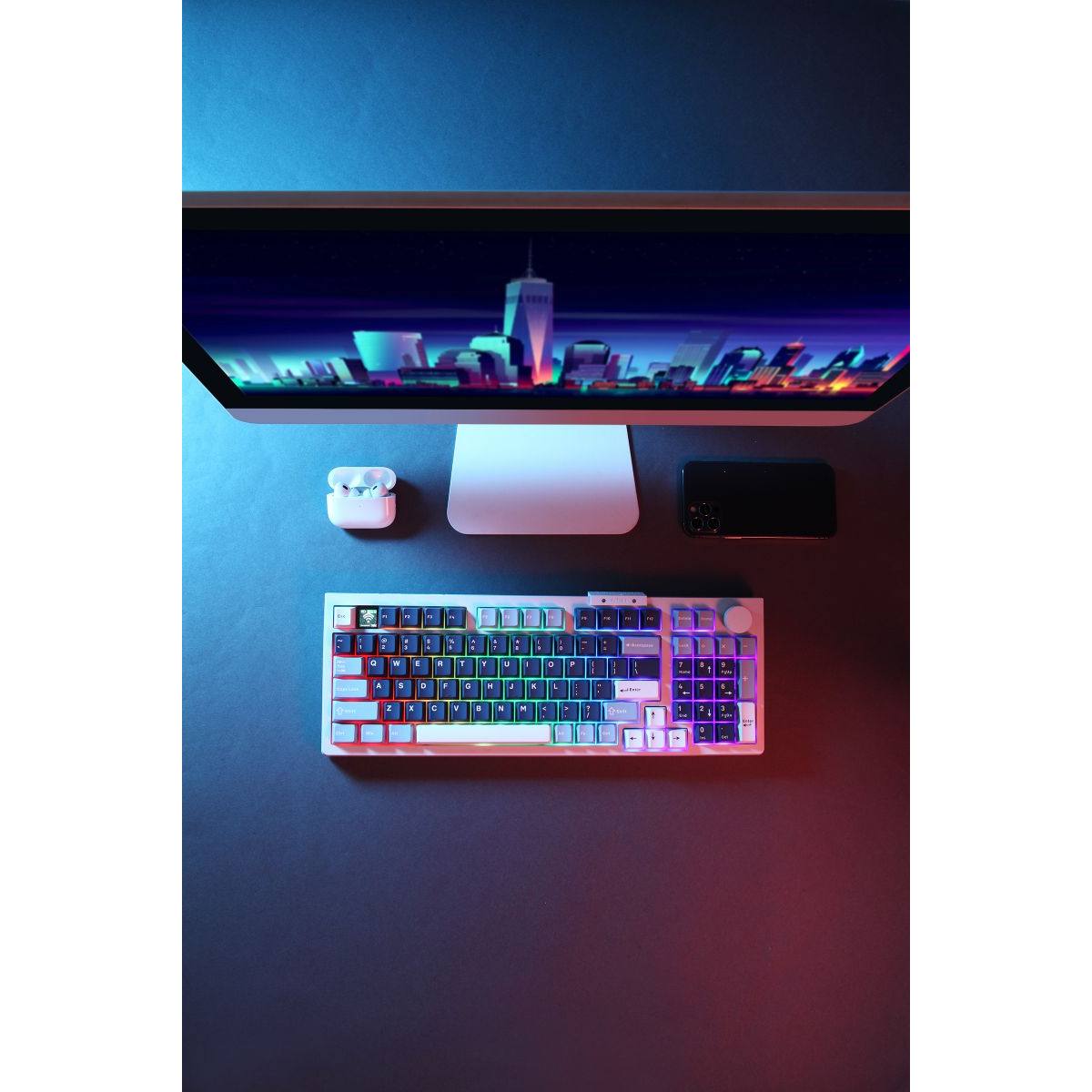 Bàn phím Darmoshark TOP 98 White | Wireless - RGB