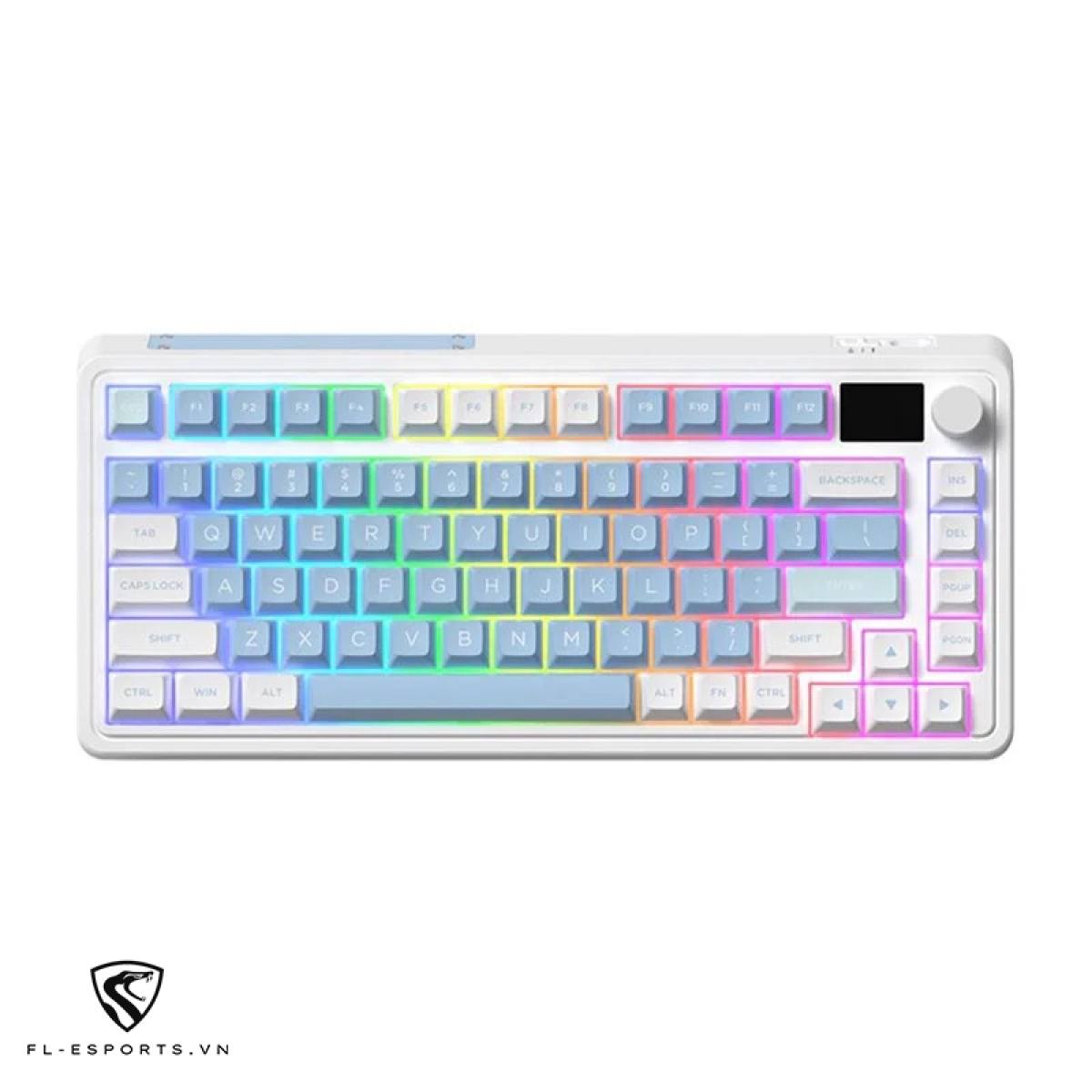 Bàn phím FL-Esports CMK75 Lake Placid Blue | Hotswap - Màn Hình LED