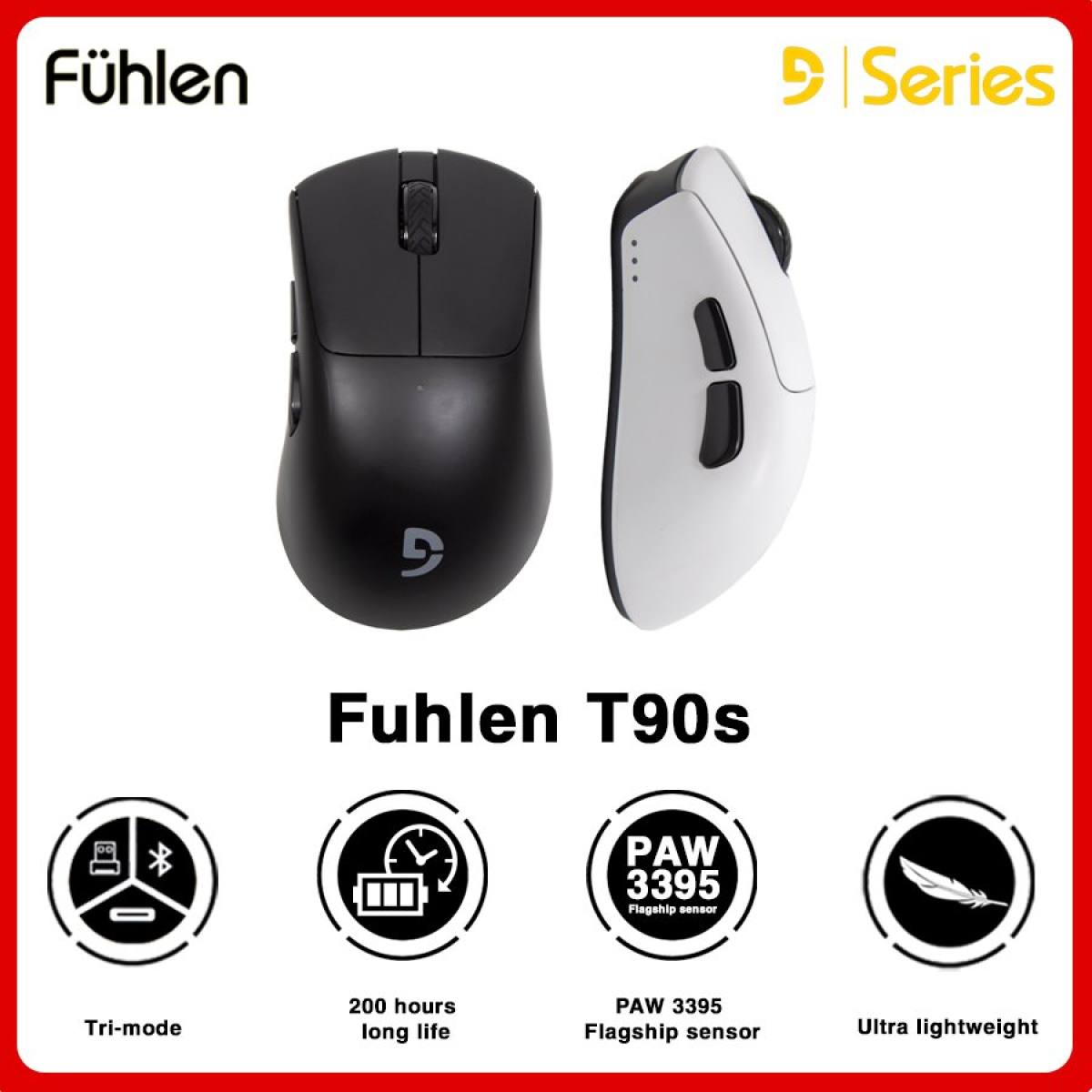 Chuột Gaming Fuhlen T90S - Black | 3 Mode
