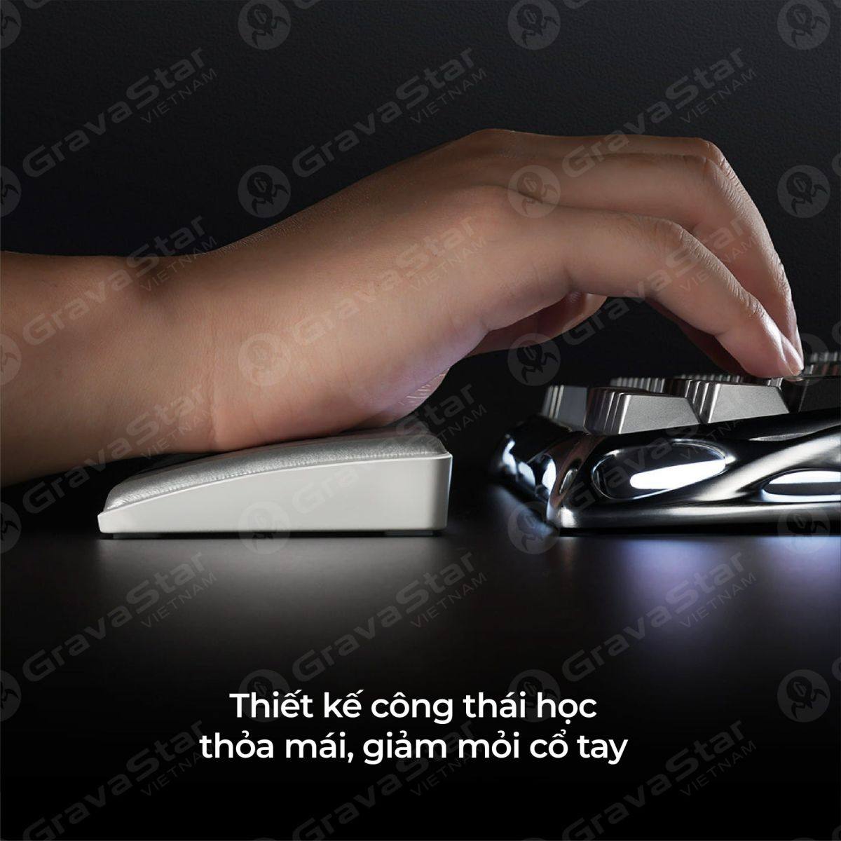 Kê Tay Gravastar 60% (Black/Silver)