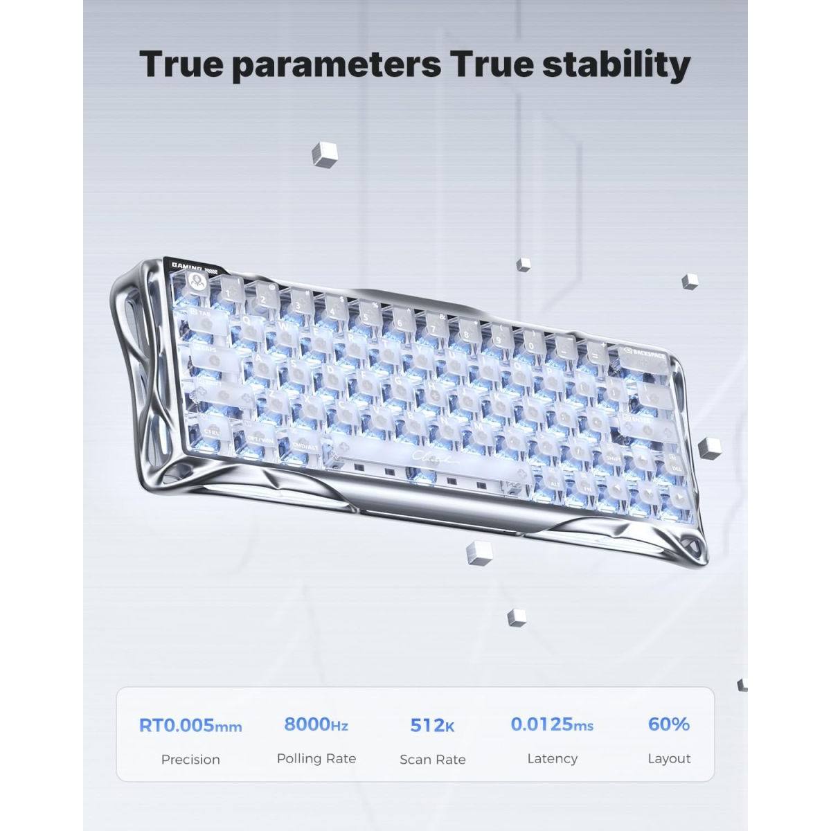 Bàn phím Gravastar Mercury V60 Pro HE - Silver Frost