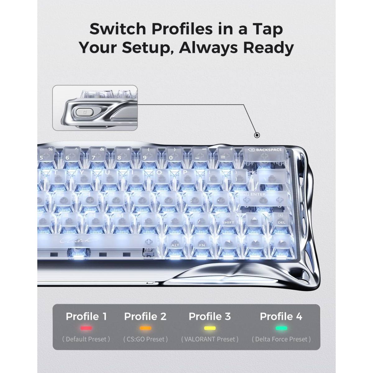 Bàn phím Gravastar Mercury V60 Pro HE - Silver Frost