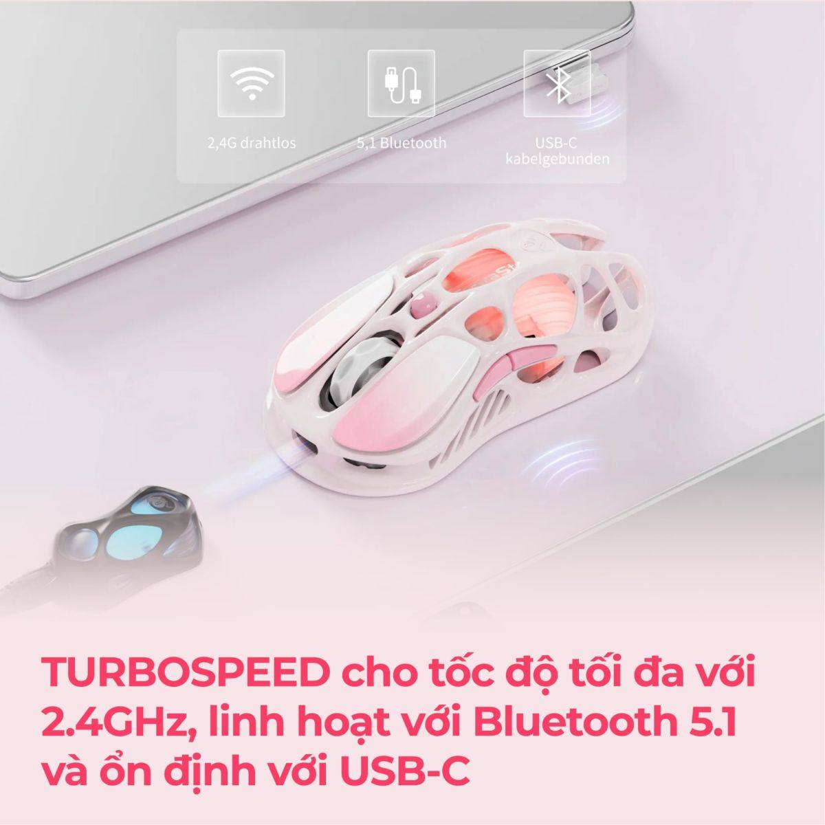 Chuột Gravastar Mercury M1 Pro - Sakura Pink