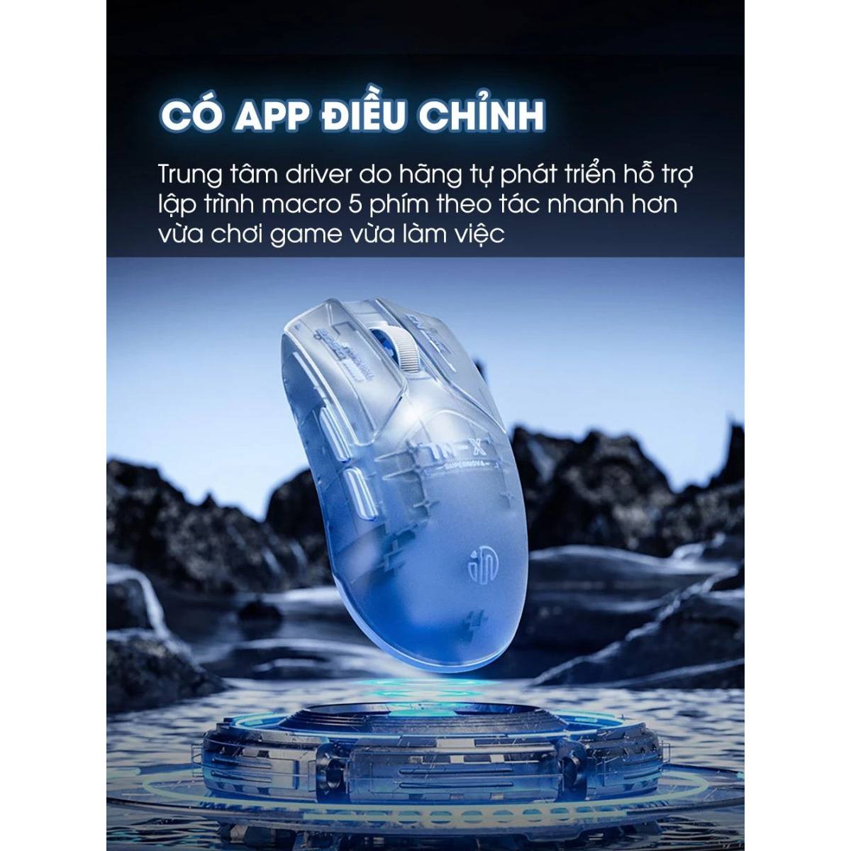 Chuột INPHIC INX SE - Transparent Blue