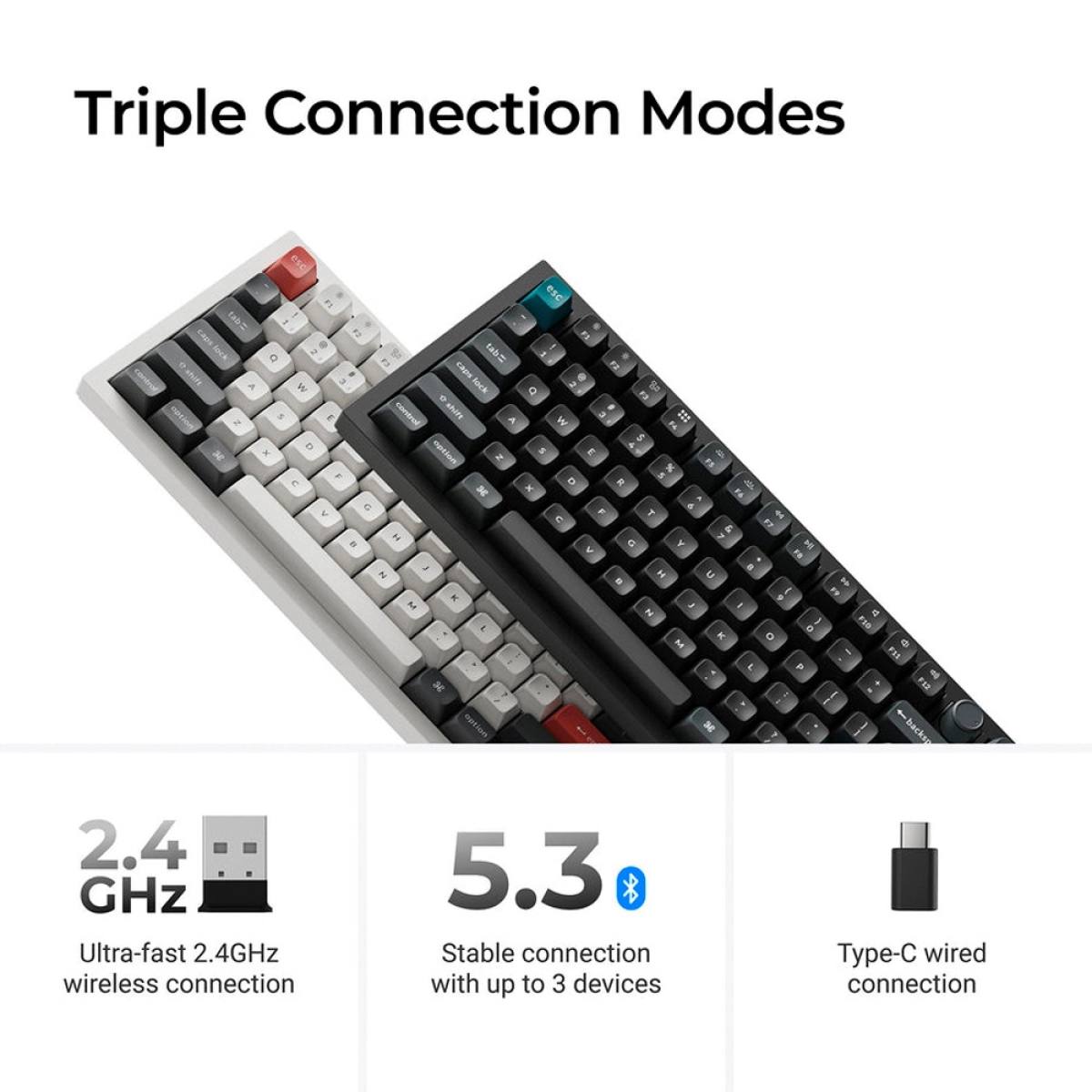 Bàn phím Keychron Q6U Ultra 8K Wireless Hotswap | Black - Red / Brown Switch