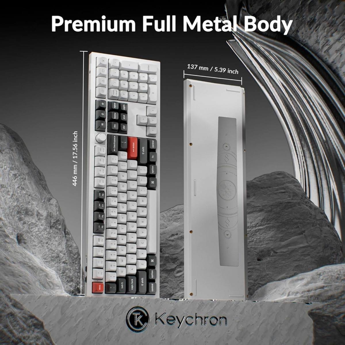 Bàn phím Keychron Q6U Ultra 8K Wireless Hotswap | White Grey - Red / Brown Switch