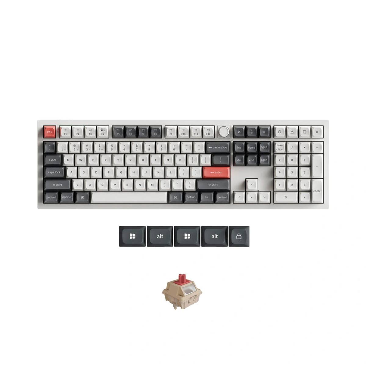 Bàn phím Keychron Q6U Ultra 8K Wireless Hotswap | White Grey - Red / Brown Switch