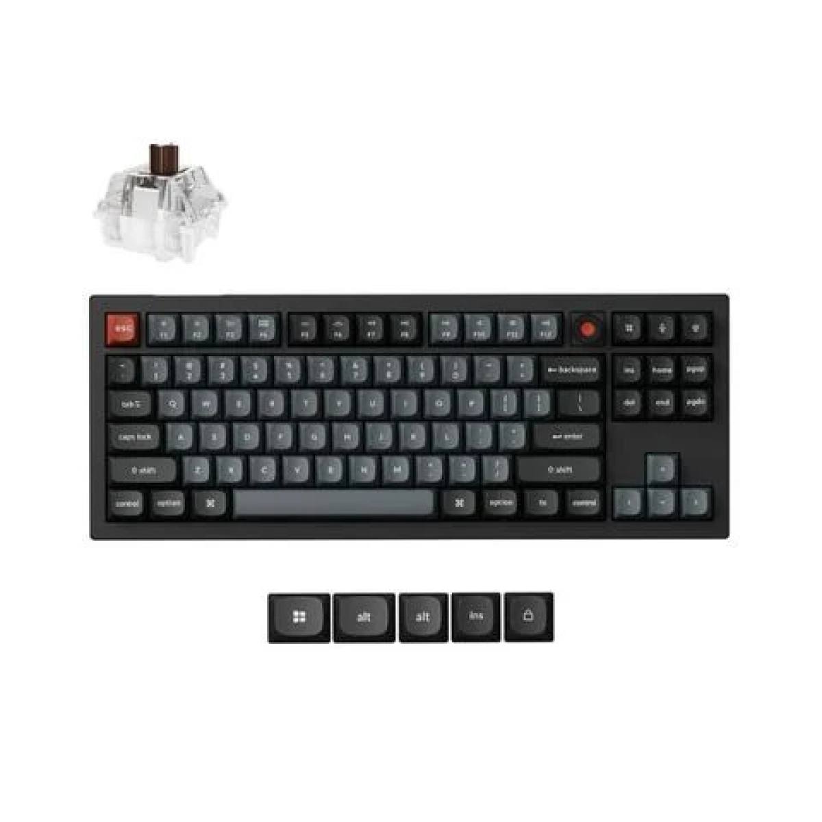 Bàn phím Keychron V3U - Wireless 8K Hz | Carbon Black - Brown Switch