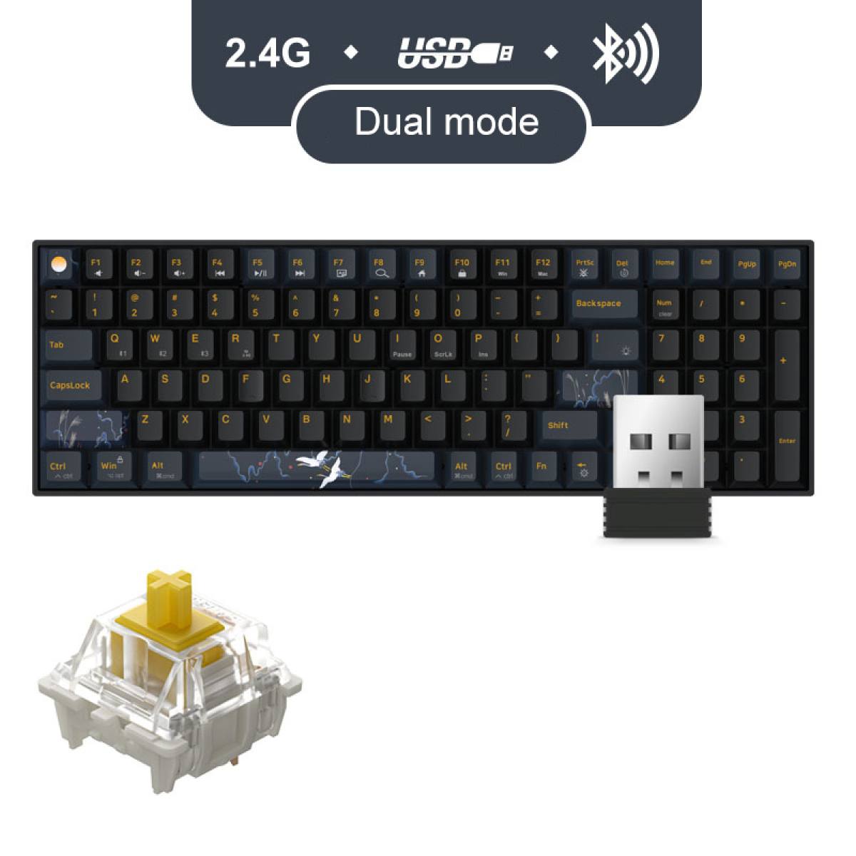 Bàn phím Newmen GM1000 Tiên Hạc Trăng & Mây | Gateron G-Pro Yellow Axis