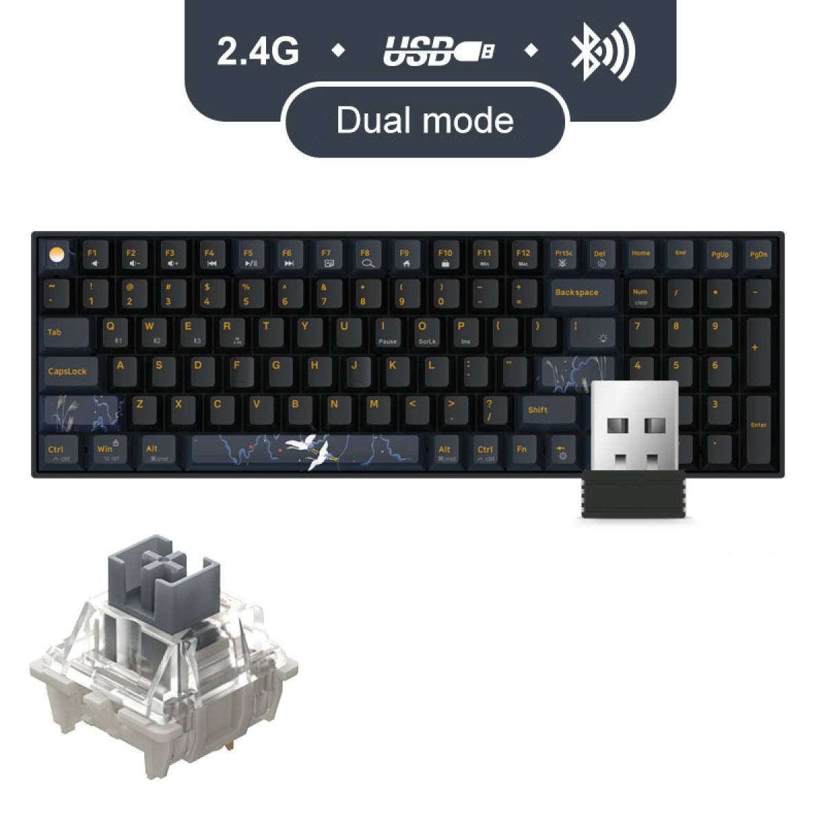 Bàn phím Newmen GM1000 Tiên Hạc Trăng & Mây | Gateron Silver G-Pro Axis