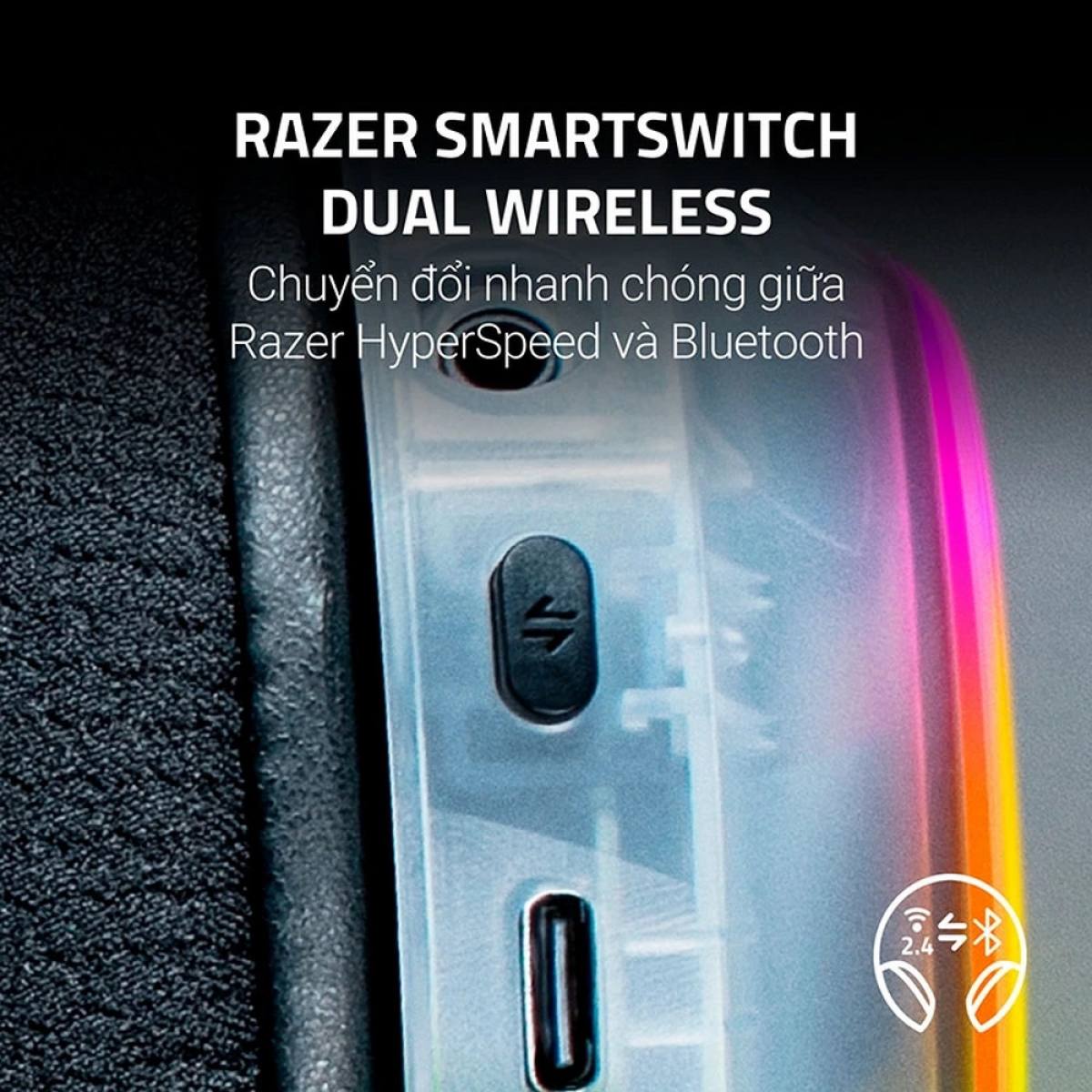 Tai nghe Razer Barracuda X Chroma | Phantom White Edition