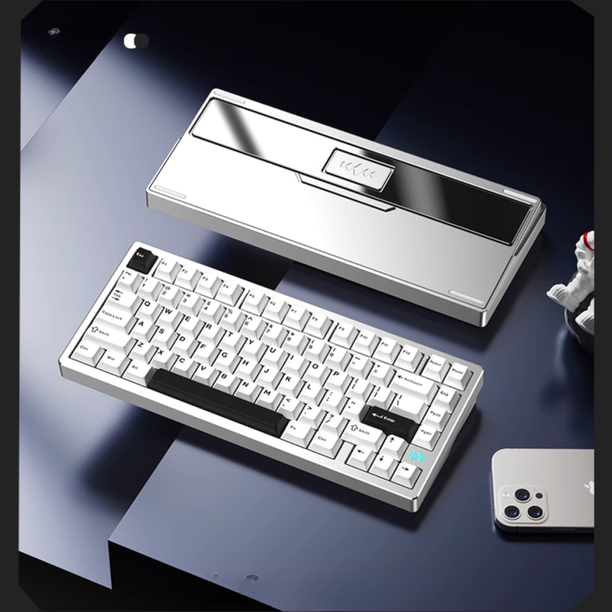 Bàn Phím Cơ Wave 75 | Tạ Gương - Anod Black/Silver