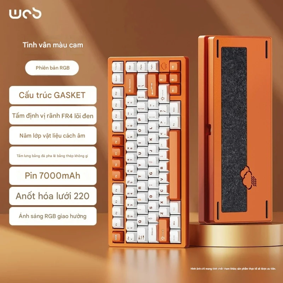 Bàn Phím WOBLAB Rainy 75 - Orange | Full Nhôm – Mạch xuôi – 3 Modes