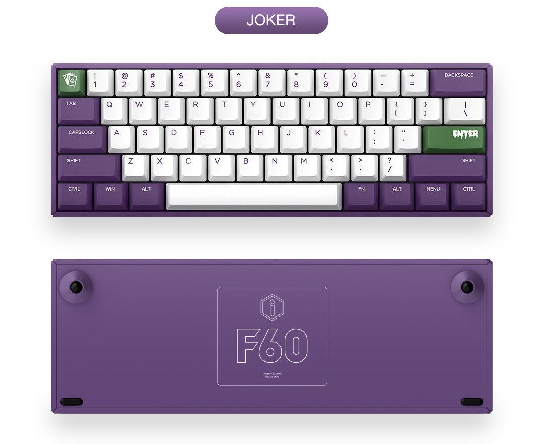 IQUNIX F60 Joker Cherry Sw | Case Nhôm - RGB - Hotswap