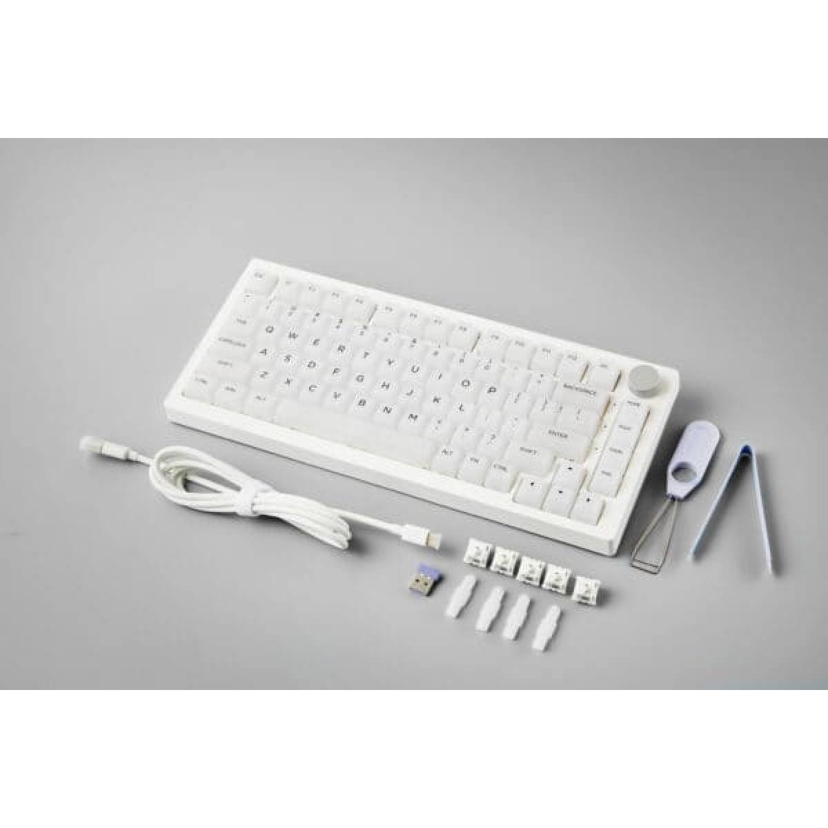 Bàn phím cơ AKKO 5075B Plus Transparent ASA White/Piano Pro (Hotswap/RGB/Multi-modes)