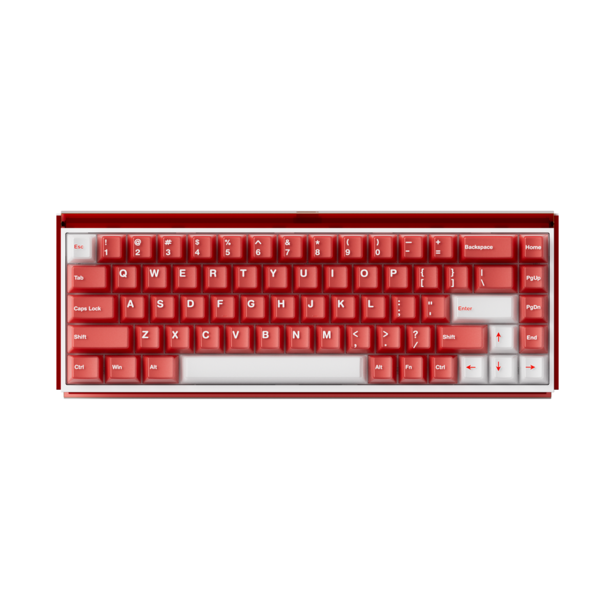 Bàn phím AKKO Ray68 Misty Red & White - HE AstroAim Magnetic Sw