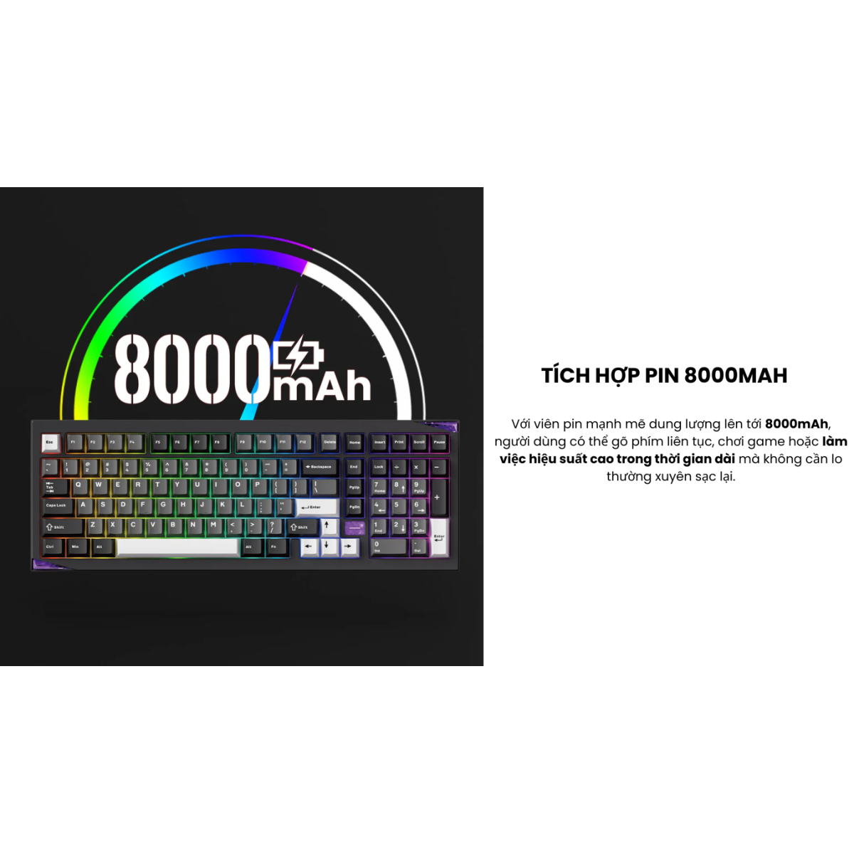 Bàn phím AKKO Gem 02 VIA (Black on Silver)