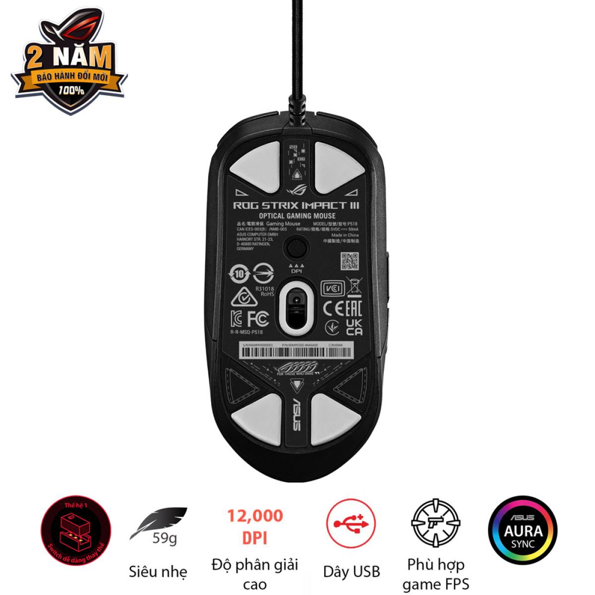 Chuột Asus ROG Strix IMPACT III