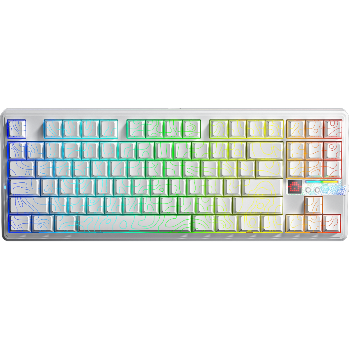 Bàn phím AULA F87 Pro V2 - Trắng Contour