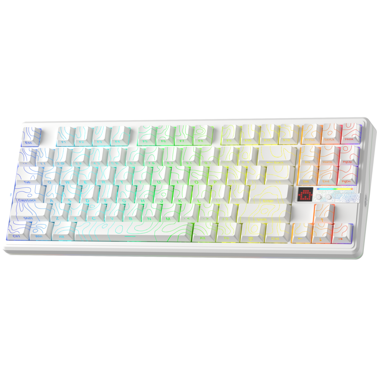 Bàn phím AULA F87 Pro V2 - Trắng Contour