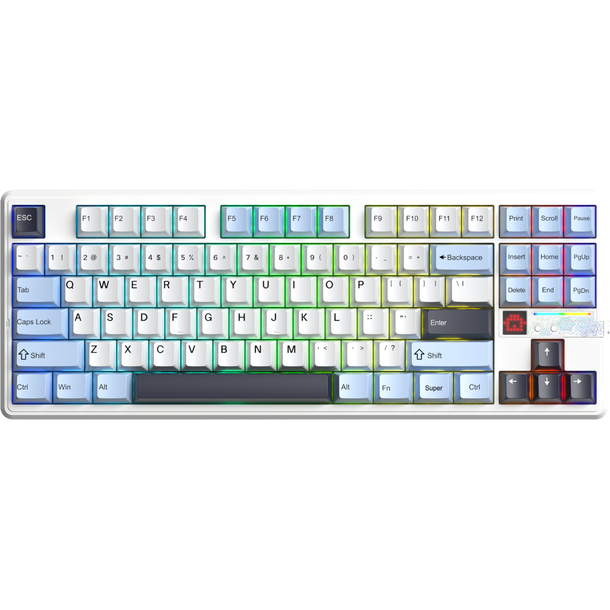 Bàn phím AULA F87 Pro V2 - Xanh Dương + Trắng + Tím Đậm