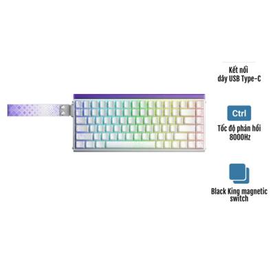 Bàn Phím AULA HERO 84 HE | Trắng contour - Black King magnetic switch