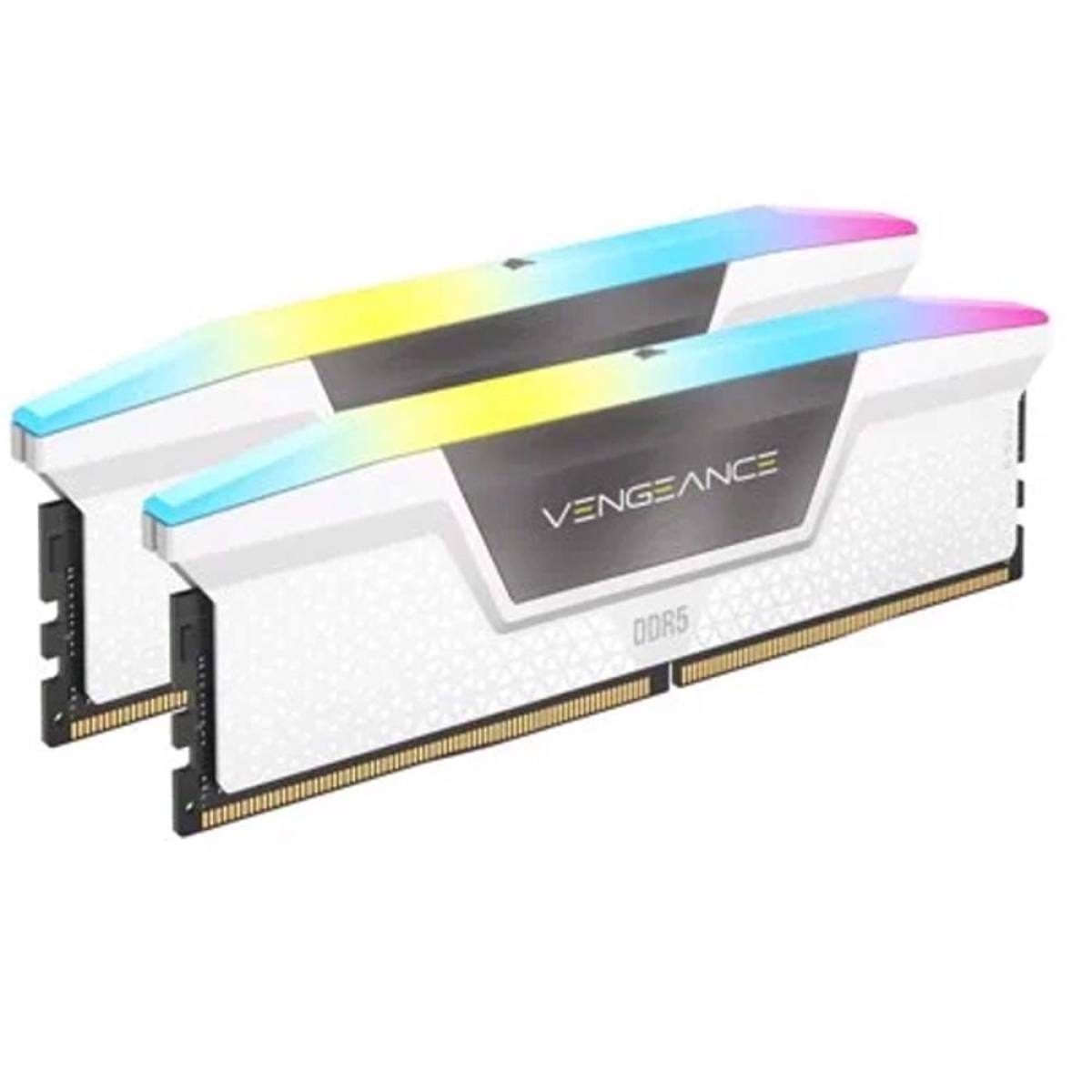 RAM Corsair VENGEANCE RGB White Heatspreader DDR5, 6000MHz 32GB 2x16GB DIMM, RGB LED, 1.25V
