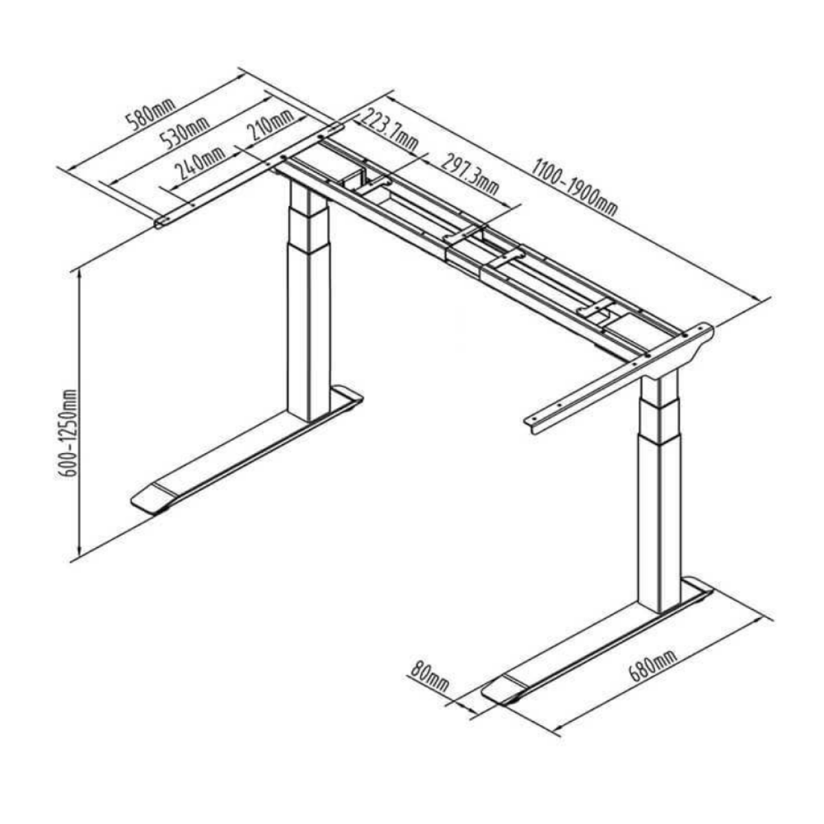 Bộ chân bàn Ergonomic ERD-2300BZ