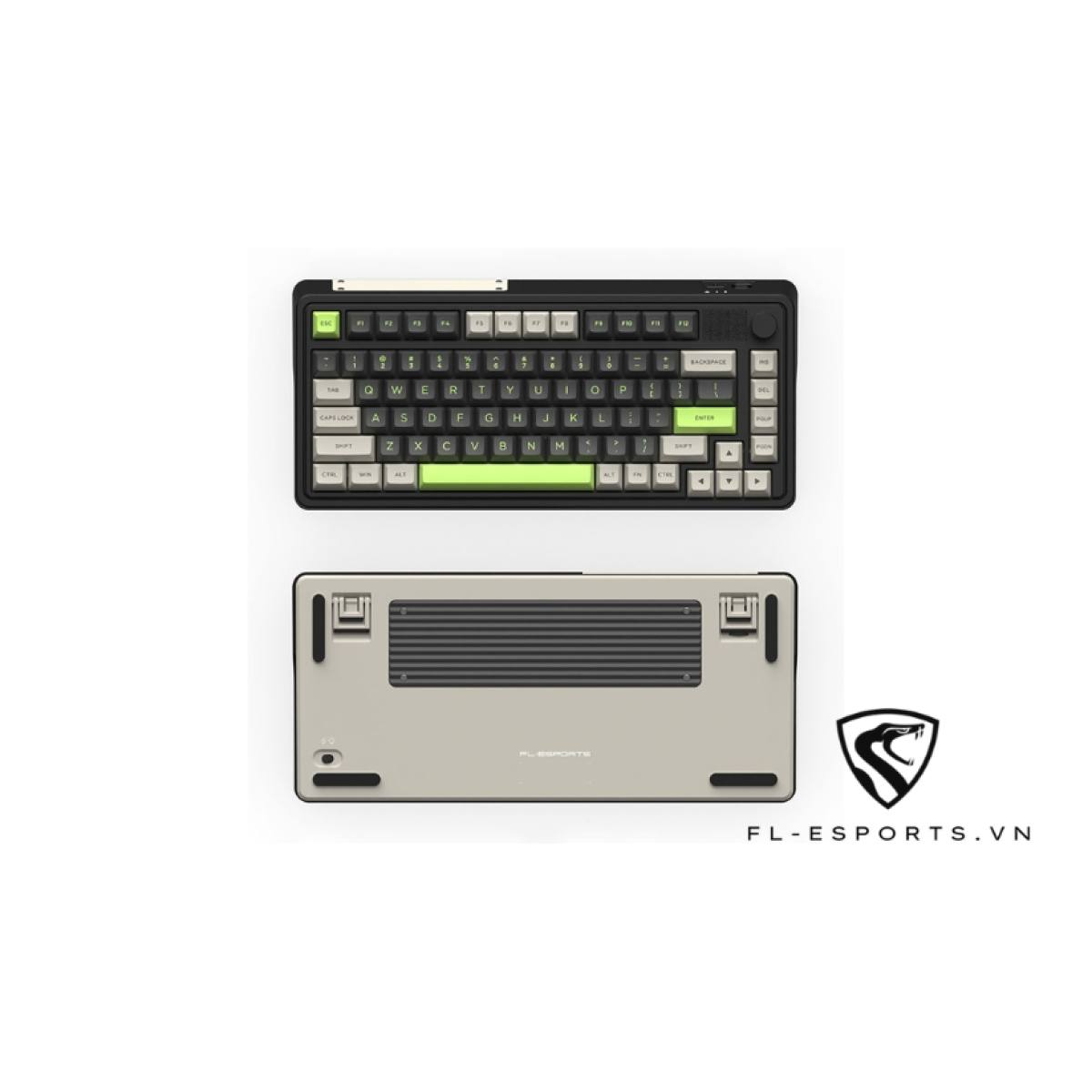 Bàn phím FL-Esports CMK75 Desert Grey | Không dây - Màn Hình LED