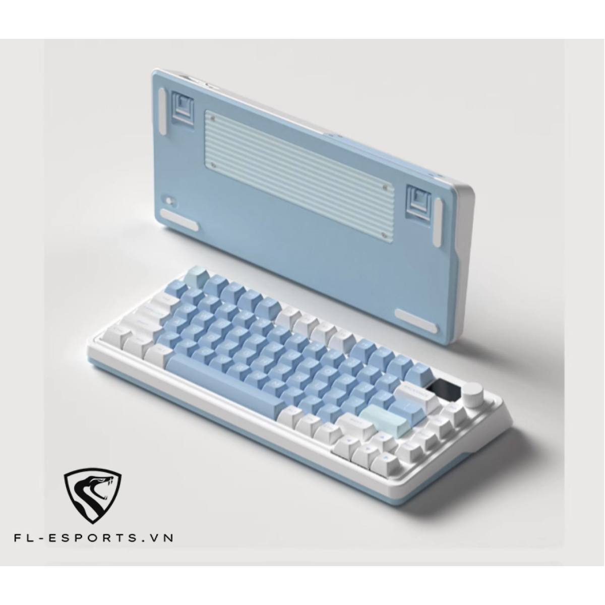 Bàn phím FL-Esports CMK75 Lake Placid Blue | Hotswap - Màn Hình LED