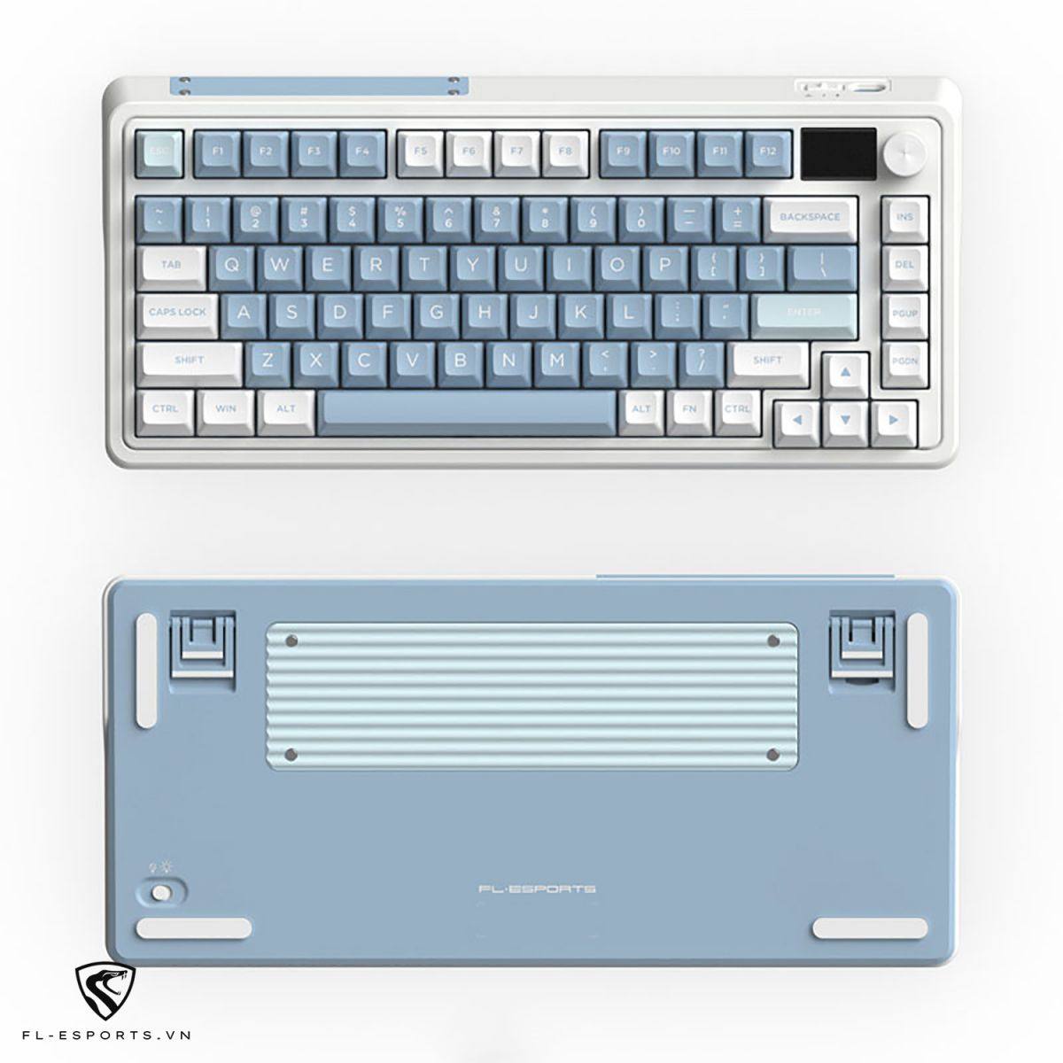 Bàn phím FL-Esports CMK75 Lake Placid Blue | Hotswap - Màn Hình LED