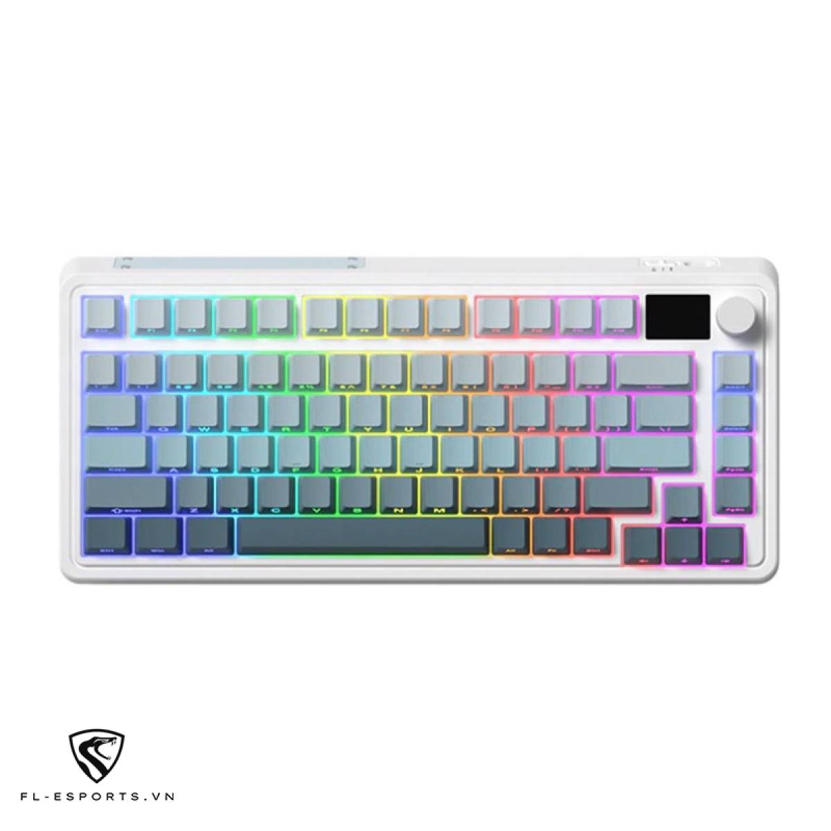 Bàn phím FL-Esports CMK75 Ultramarine - Gradient Blue | Màn Hình LED - Không Dây