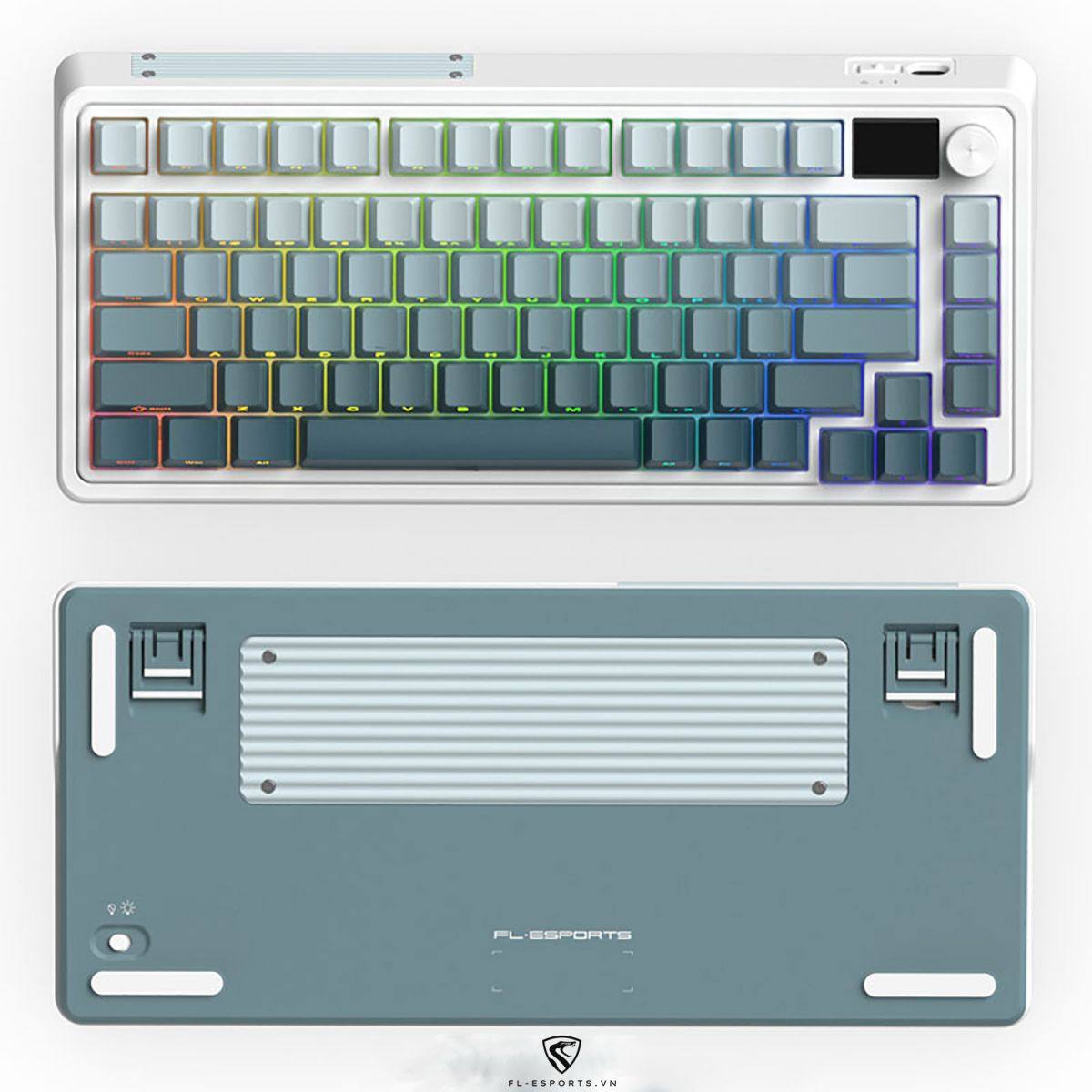 Bàn phím FL-Esports CMK75 Ultramarine - Gradient Blue | Màn Hình LED - Không Dây