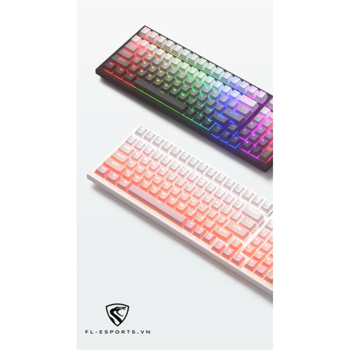 Bàn phím FL-Esports FL100 CPM Sakura Pink | Không dây - RGB - Hotswap