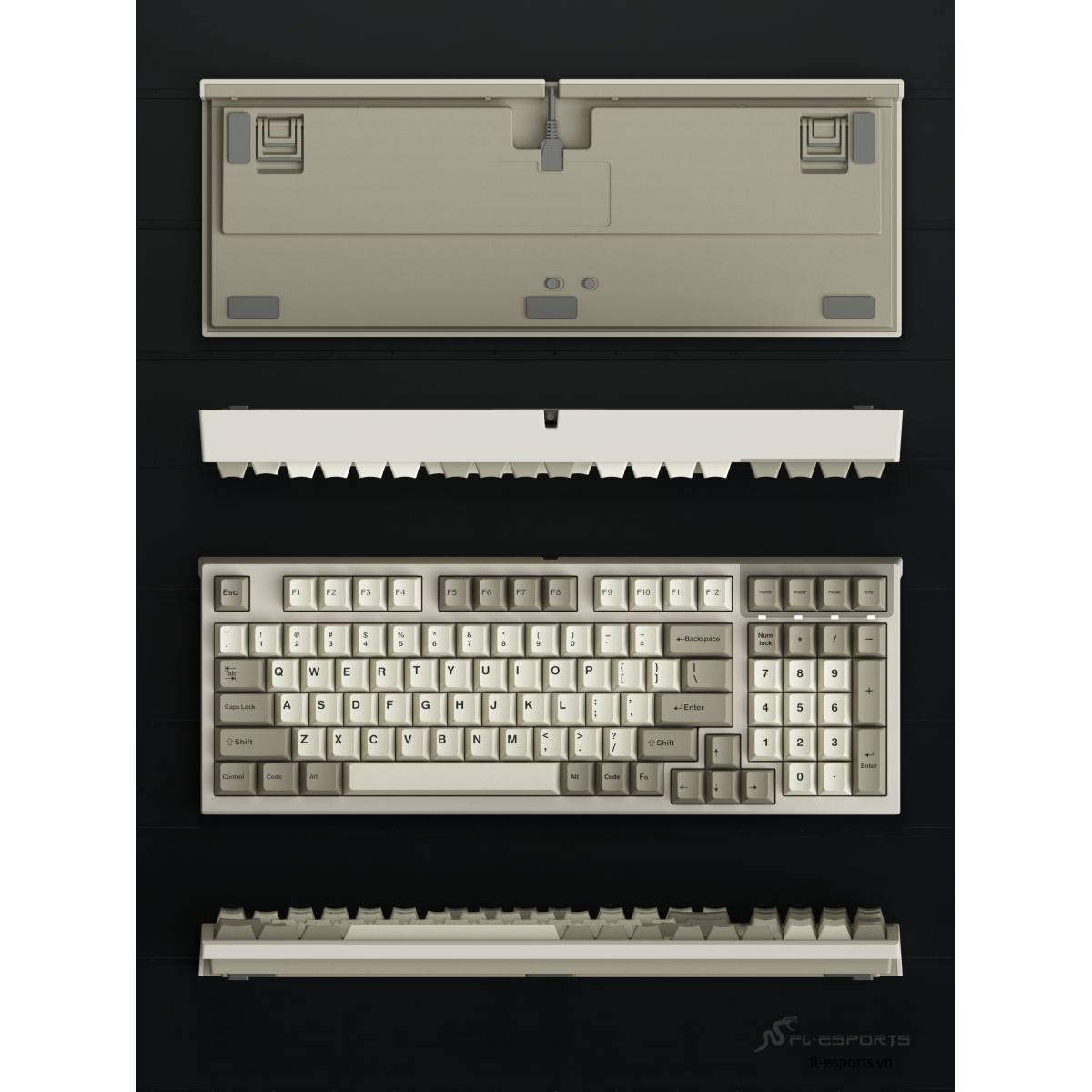 Bàn phím FL-Esports FL980CPS Retro Grey