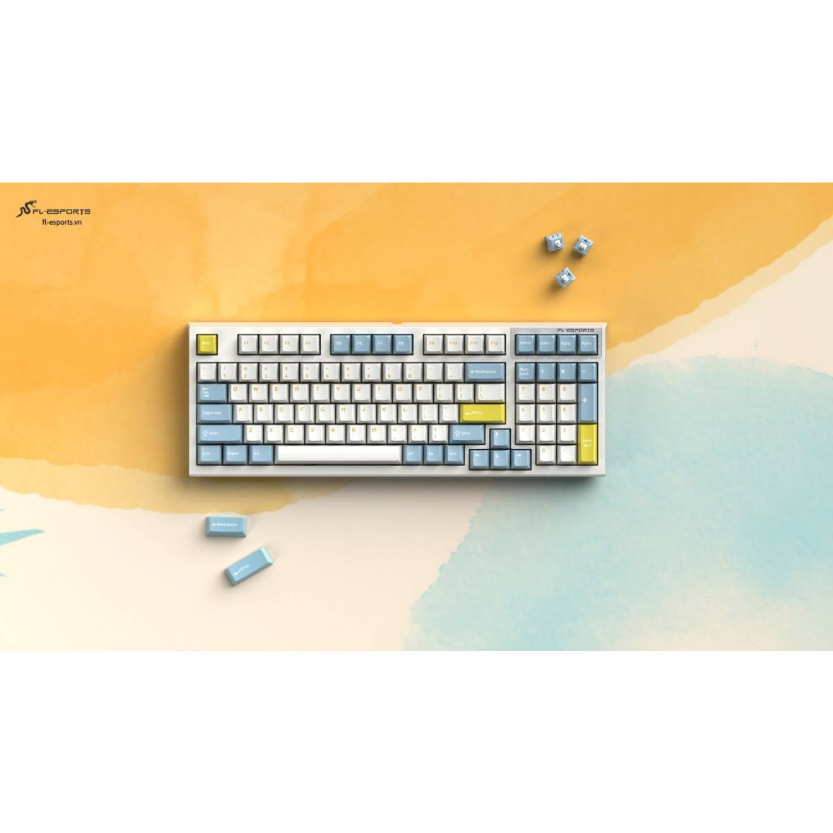Bàn phím FL-Esports FL980CPM Sea Salt | Rosa Switch