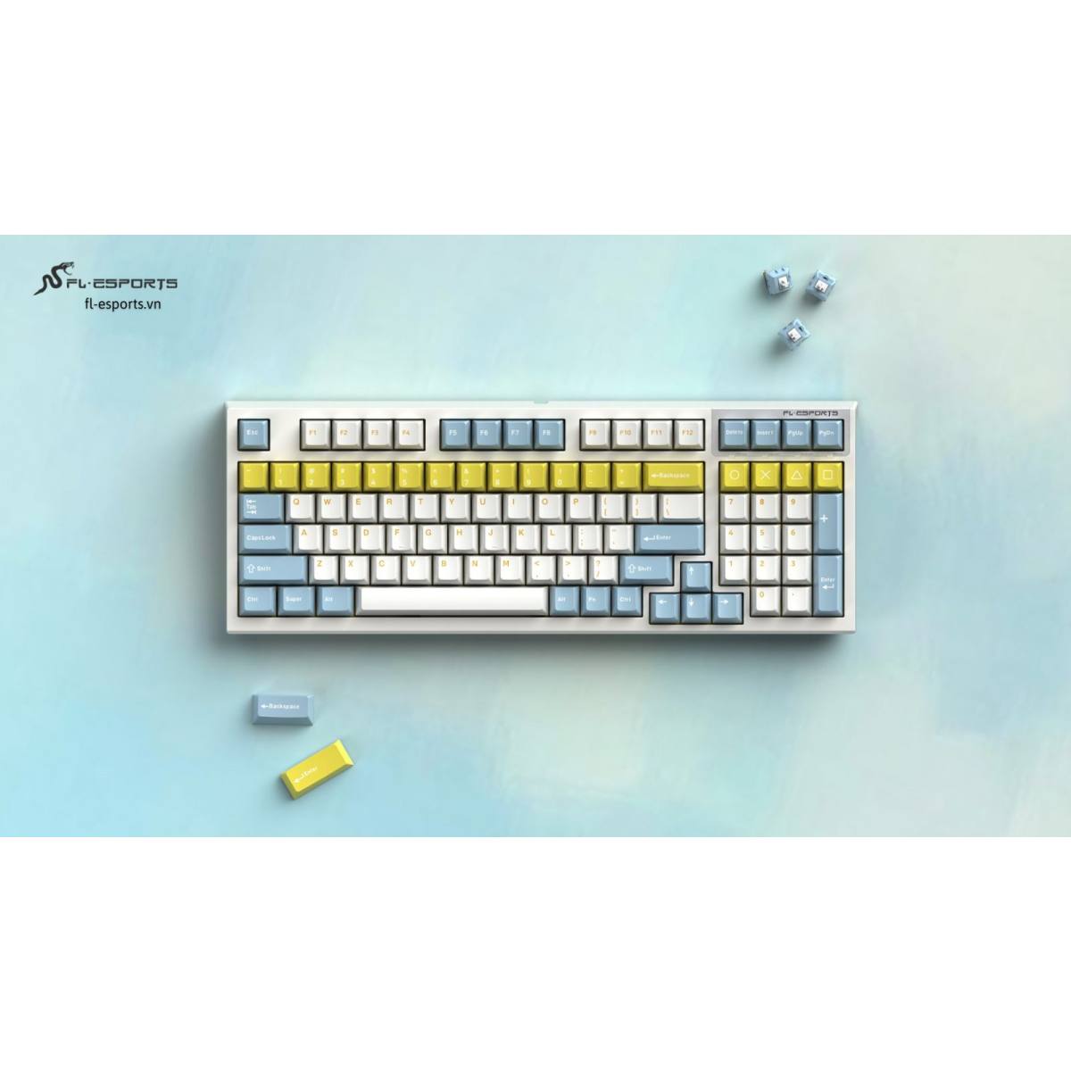 Bàn phím FL-Esports FL980CPM Sea Salt | Rosa Switch