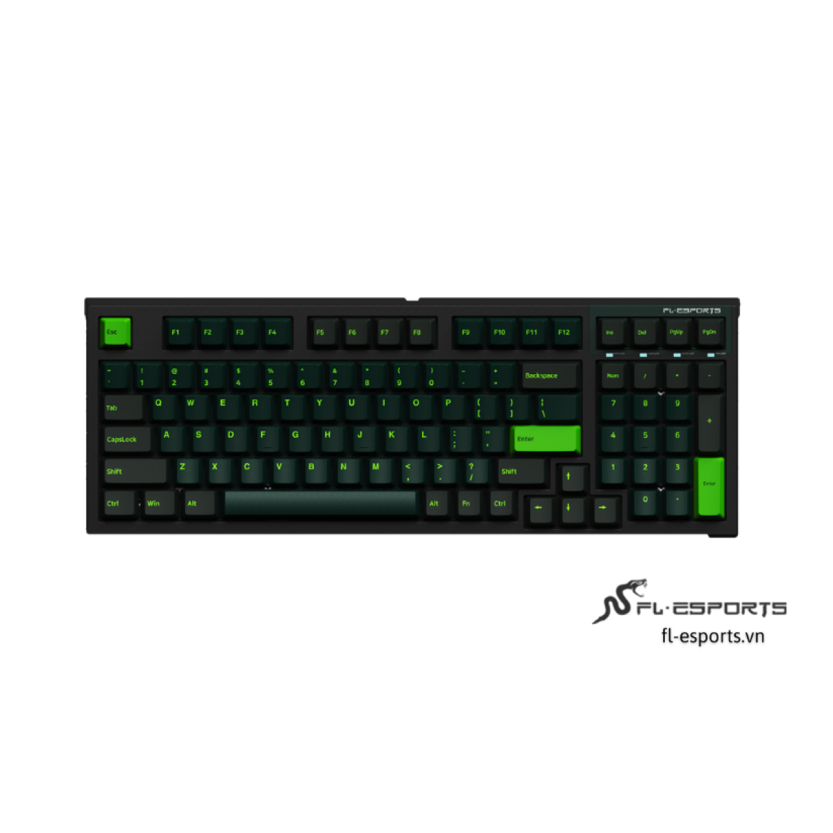 Bàn phím FL-Esports FL980CP Sound Wave Green - Rosa Switch