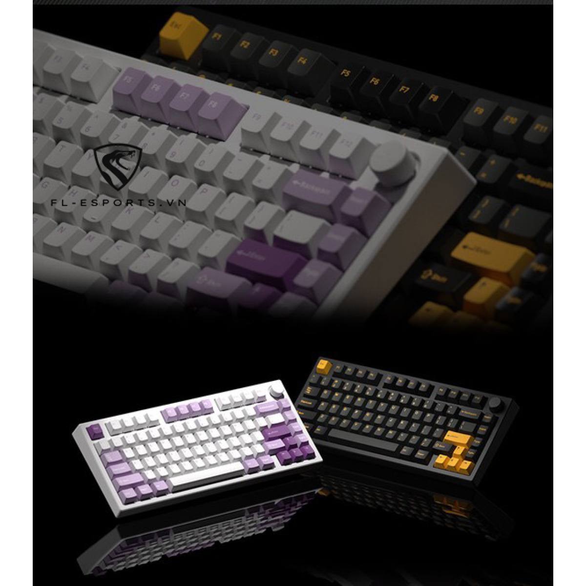 Bàn phím FL-Esports GP75 Polar Night | Không dây - Mạch xuôi - Hotswap