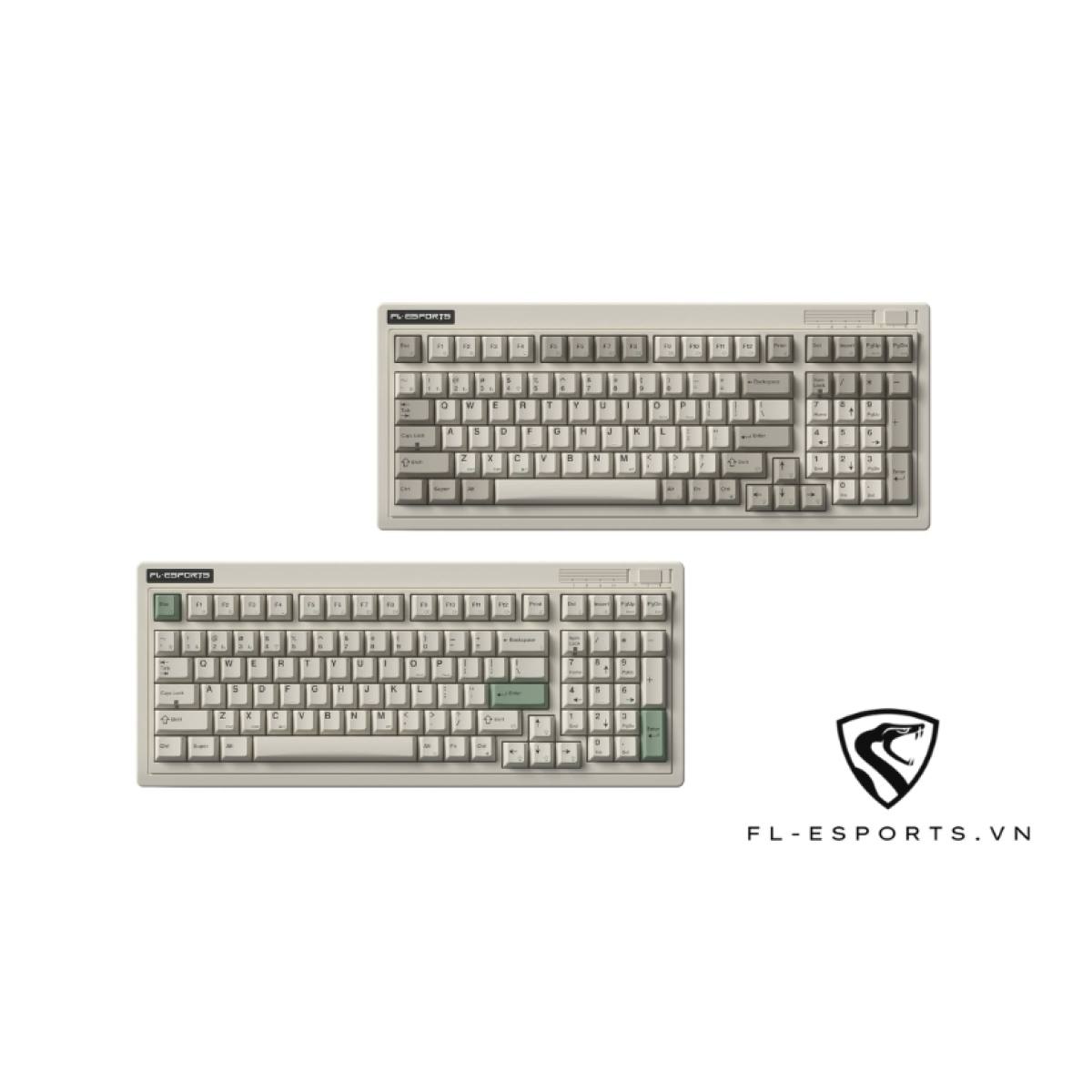 Bàn phím FL-Esports OG98 White Green
