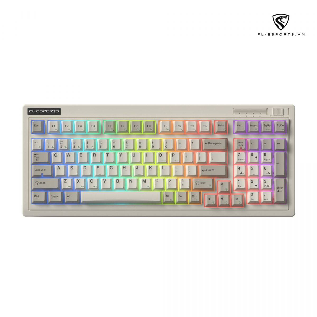 Bàn phím FL-Esports OG98 White Grey