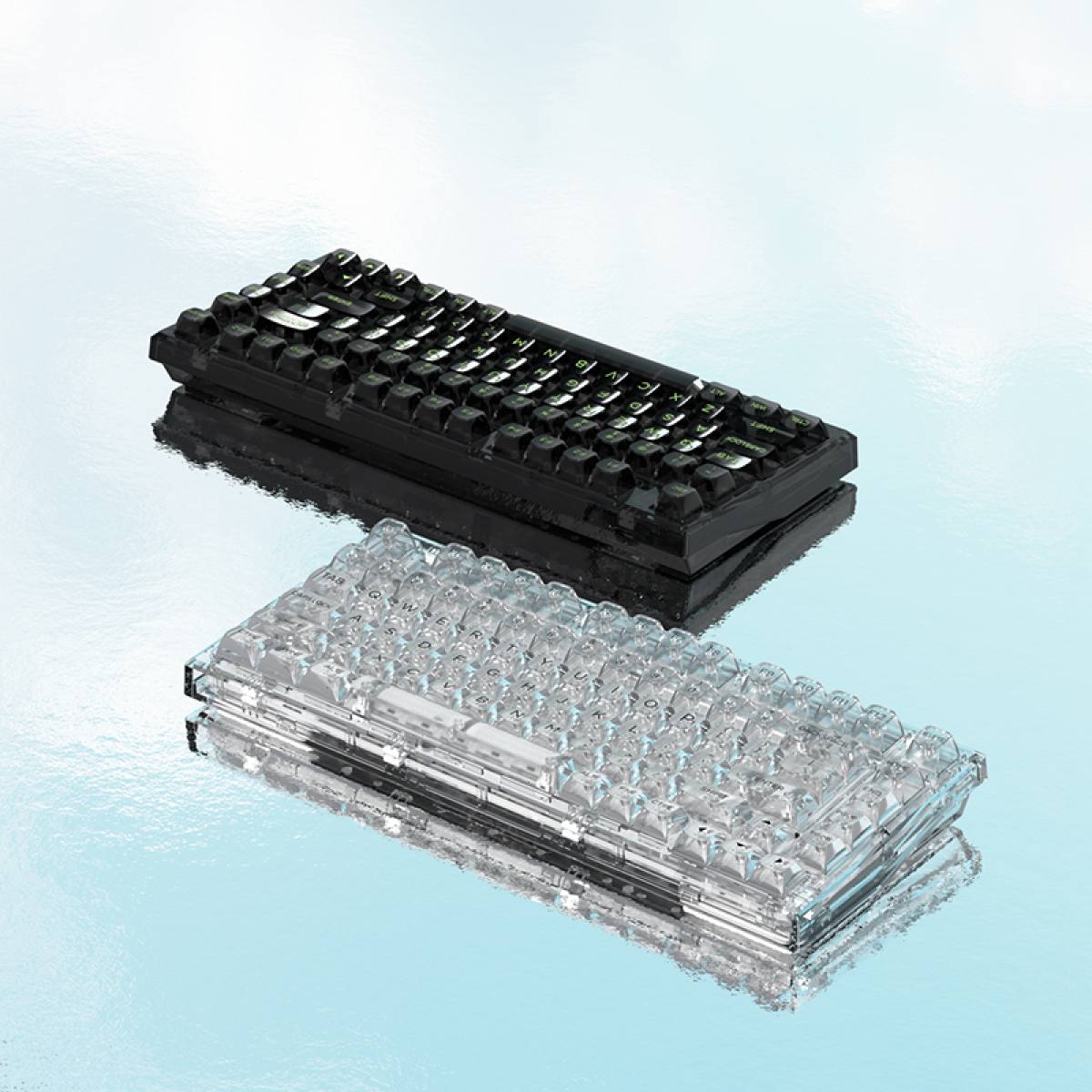 Bàn phím FL-Esports Q75 Transparent White Light Ice Keycap