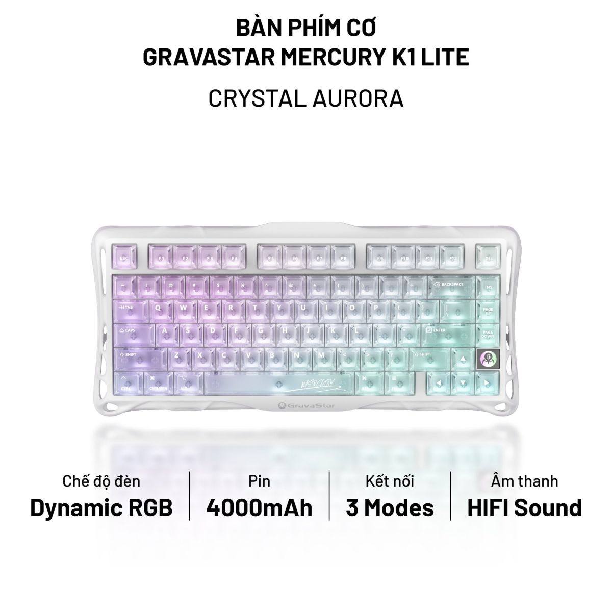 Bàn phím Gravastar Mercury K1 Lite - Aurora